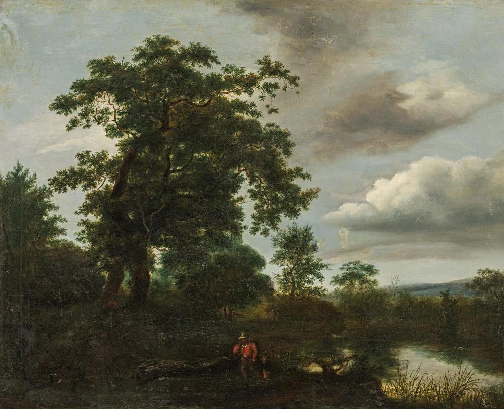 Paesaggio fluviale con figura